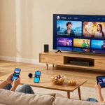 Regardez des chaînes en direct avec un abonnement IPTV dans une ambiance familiale confortable.