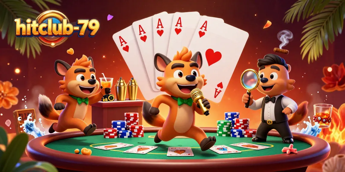 Join the fun at hitclub-79's vibrant comedy casino scene, where hyenas entertain while mixing drinks and checking IDs!