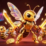 Experience thrilling bets with new888 in a vibrant, dynamic casino-themed scene featuring golden hornet samurai.