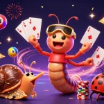 Engage in exciting games with net 888, featuring a dynamic casino scene with vibrant characters.