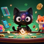 Engage with zbet's dynamic cosmic casino featuring a black hole cat and nebula fox.