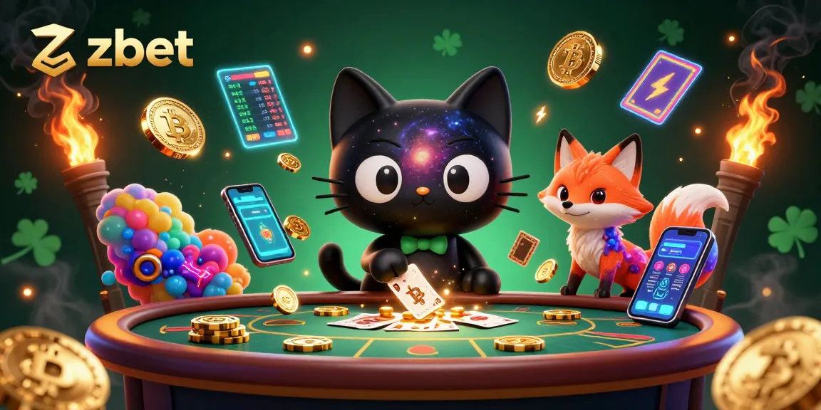 Engage with zbet's dynamic cosmic casino featuring a black hole cat and nebula fox.