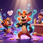 Experience premium gaming at jl18net with hyenas in a vibrant casino scene.