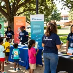 Elite Generations team engaging with community at Dallas park outreach event.