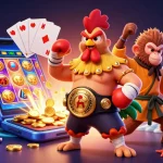 Menangkan hadiah slot menarik dengan Rajacuan Link dalam ilustrasi kasino yang dinamis.