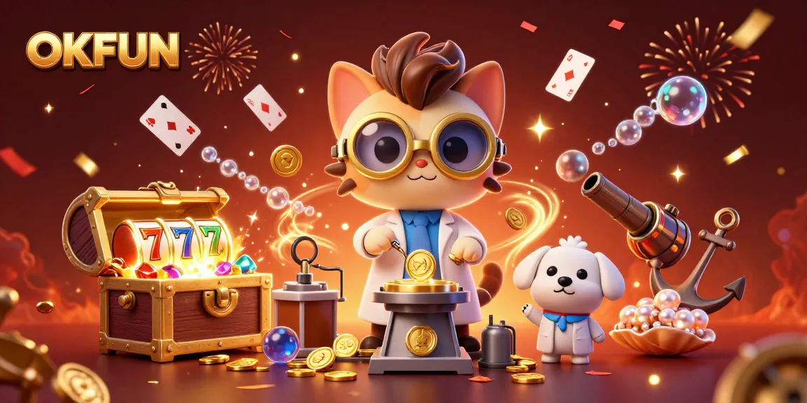 Experience thrilling moments at OKFUN with vibrant gold coins, interactive games, and exciting casino elements.