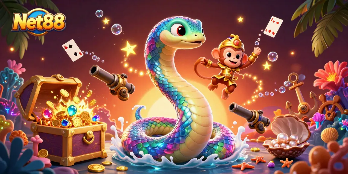 Bet on exhilarating adventures with Net88 as the rainbow serpent symbolizes fortune and gaming.
