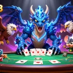Engage with dabet88 while enjoying thrilling poker-action with dynamic dragon and hawk characters.