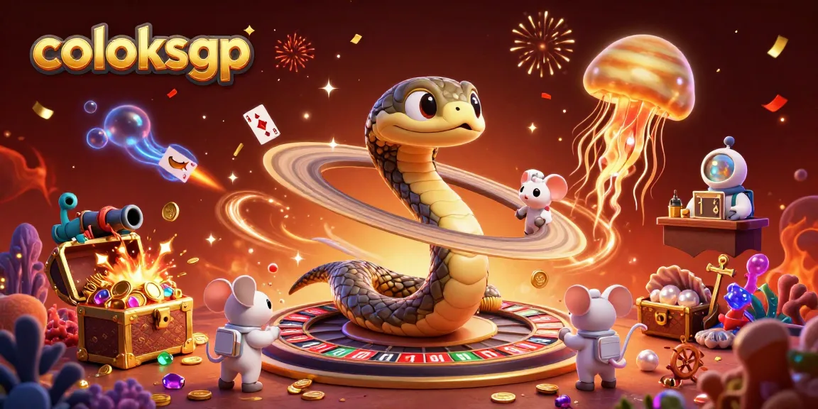 Experience thrilling bets at coloksgp with a vibrant cosmic casino scene featuring unique characters.