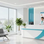 "Hair transplant Turkey - Compassionate doctor consultation in a modern healthcare facility focused on patient care."