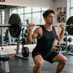Akra Labs Steroidshop fitness scene highlighting an athlete lifting weights in a modern gym