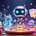 Experience the thrill of casino gaming with vin88b - vibrant illustration of dynamic characters and action.