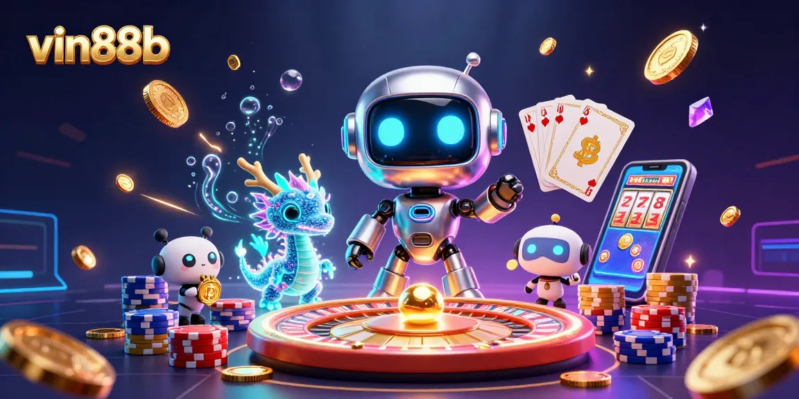 Experience the thrill of casino gaming with vin88b - vibrant illustration of dynamic characters and action.