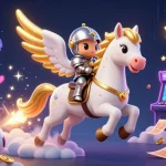 Engage with agen judi bola while exploring dynamic sports betting themes featuring a celestial horse and knight.