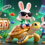 Play and win with mm88 com in a vibrant casino adventure featuring a lucky rabbit and sea turtle.