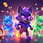 Experience thrilling gameplay at SKY88 with animated wolves and casino elements.