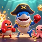 Engage with the thrilling action of đăng ký ku88 as a pirate shark, pufferfish, and octopus celebrate winning treasures in a dynamic casino scene.