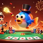 Engage with exciting games on phtayaio as the anglerfish lures golden coins in this vibrant casino scene.