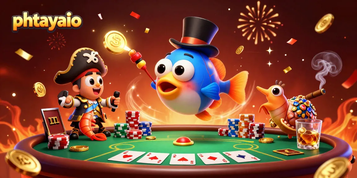 Engage with exciting games on phtayaio as the anglerfish lures golden coins in this vibrant casino scene.