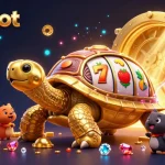 situs slot vibrant slot machine scene with golden tortoise, animals and treasures
