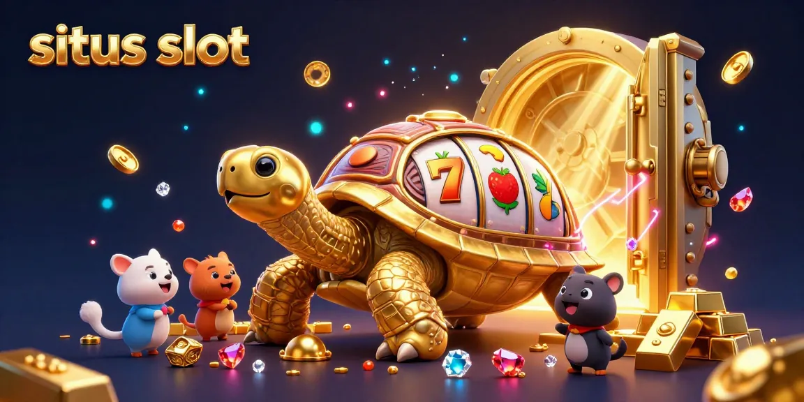 situs slot vibrant slot machine scene with golden tortoise, animals and treasures