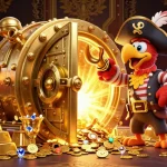 Engage with jlkberlin's vibrant treasure-themed gaming scene featuring golden vaults and adventurous characters.