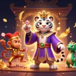 Engage with exciting slots and games at situs mpofafa's vibrant casino illustration.