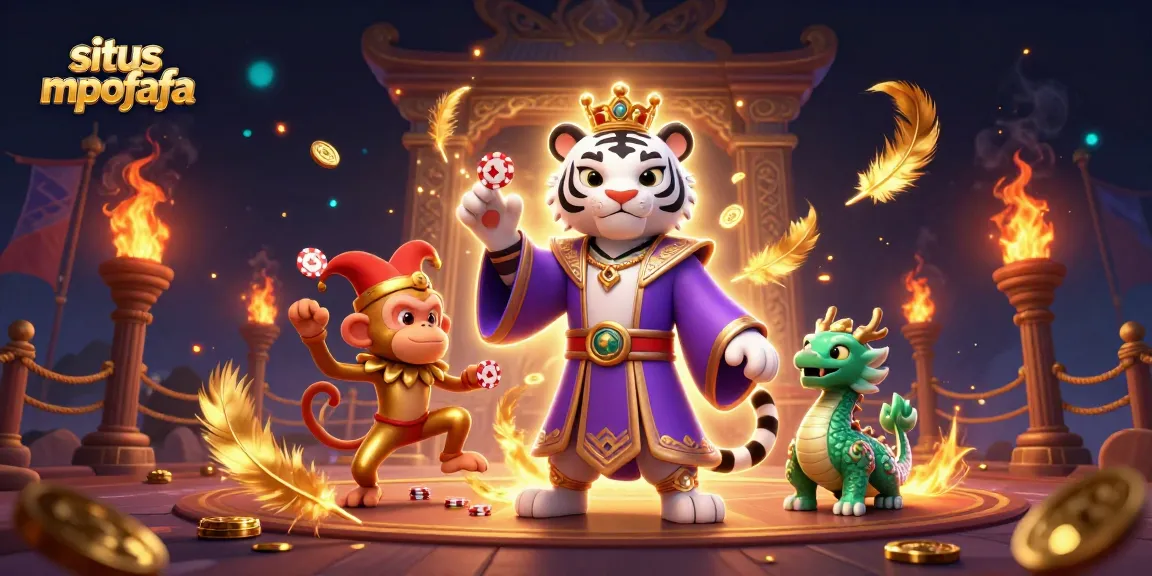 Engage with exciting slots and games at situs mpofafa's vibrant casino illustration.