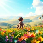 Embark on an adventure with the yono game in this enchanting landscape filled with vibrant colors.