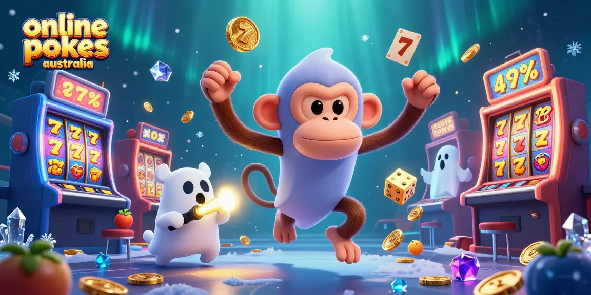 Juggle golden elements with online pokies Australia in a haunted casino scene.