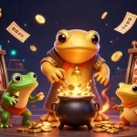 Experience the thrill of superjp88 with 3D characters and slot elements merging gold for wins.