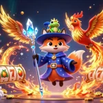 Jouer au casino en ligne avec un wizard et un phénix dans un univers magique.