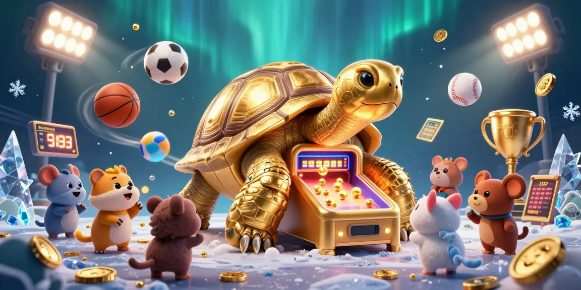 Join the excitement at bolatotoe with animated golden tortoise and lively sports elements.