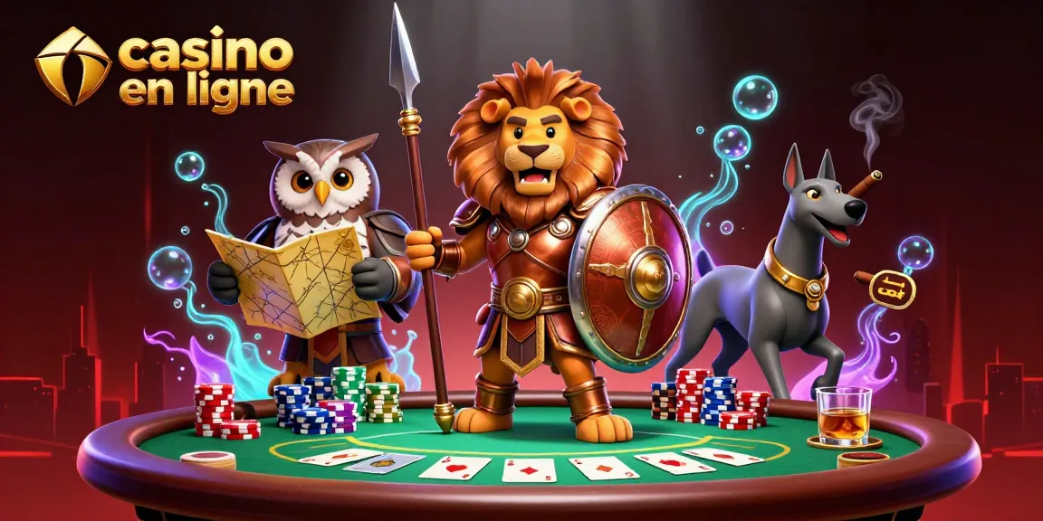 Jouer au casino en ligne avec un lion guerrier, une chouette stratège et un lévrier messager.
