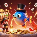 LIGALGO invites players to win as a deep-sea anglerfish attracts golden coins in a vibrant casino scene.