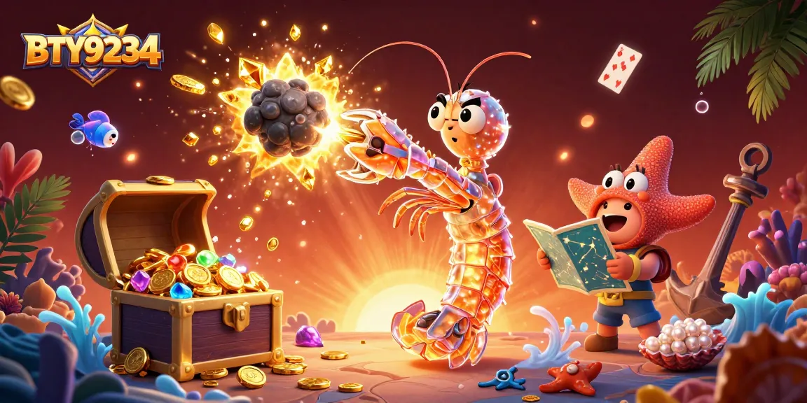 Engage with BTY9234's thrilling casino adventure, showcasing vibrant 3D characters and treasure elements.