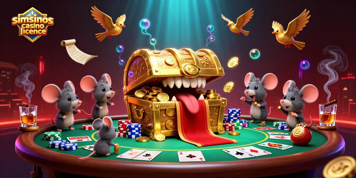Analysez la licence simsinos casino licence et sa sécurité à travers une illustration colorée et dynamique.
