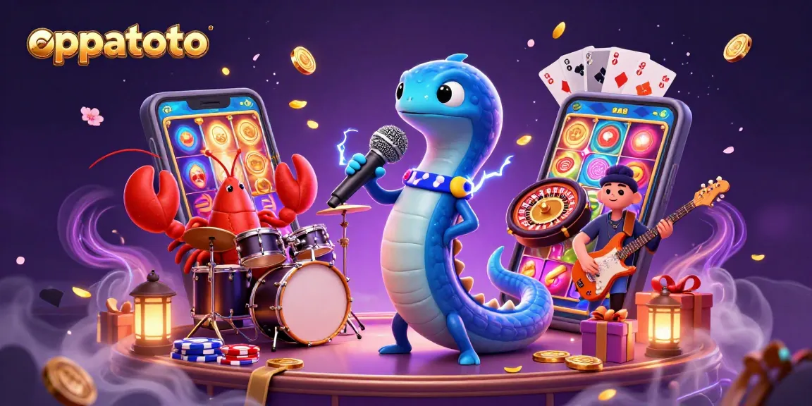 Experience thrilling gaming at oppatoto with a 3D electric eel DJ and colorful slot games sparkling in an underwater casino.