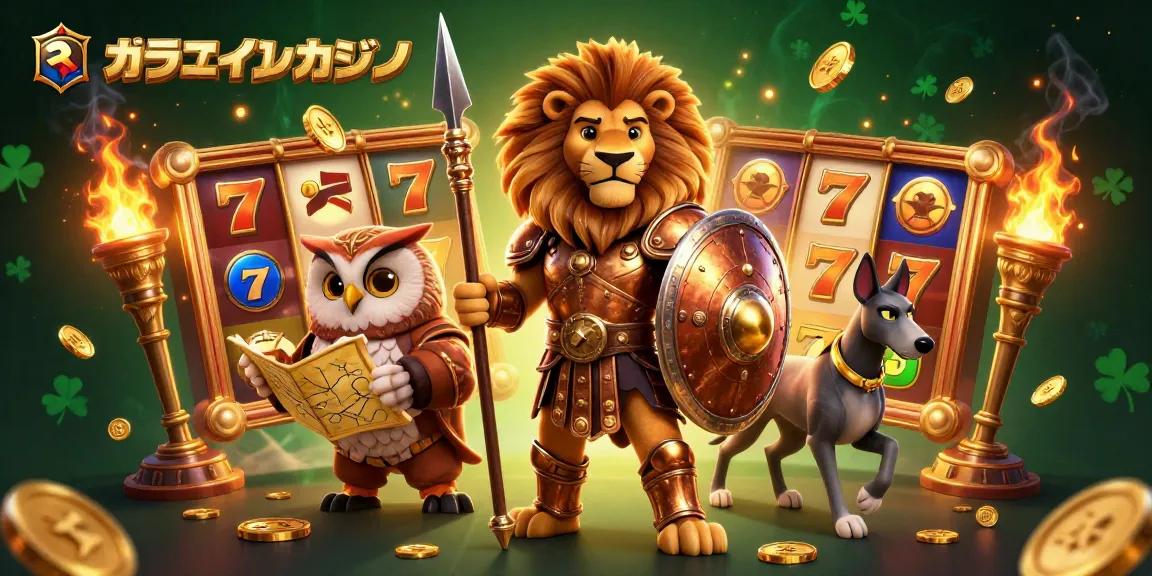 オンラインカジノでのスロットの勝利を表現した鮮やかなイラスト