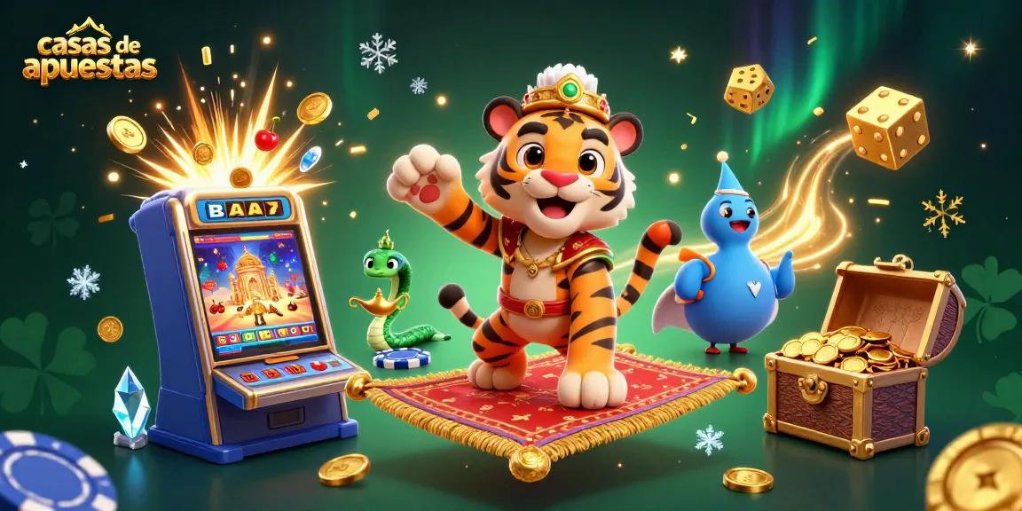 Apuesta en casas de apuestas con el tigre sultán y la lámpara mágica, decorada con elementos de casino
