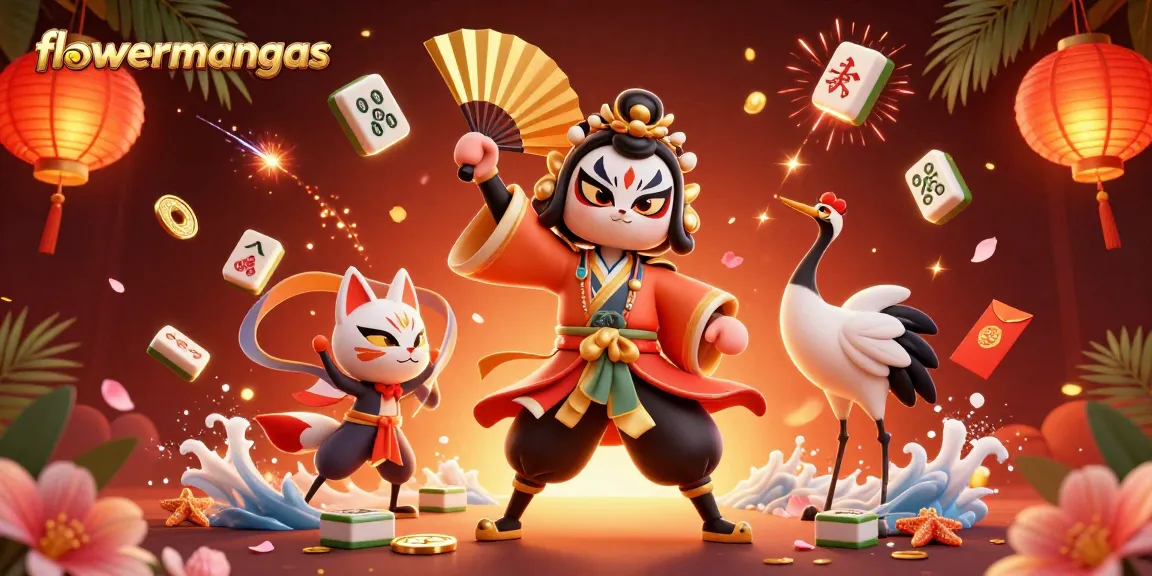 Engage with flowermangas’ entertainment showcasing vibrant gaming elements and a captivating fantasy scene.