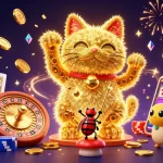 Jouez dans un casino en ligne innovant avec des lucioles dorées et des symboles de jeu captivants.