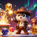 Découvrez les jeux captivants du casino en ligne avec un chat explorateur et un singe dans un temple.