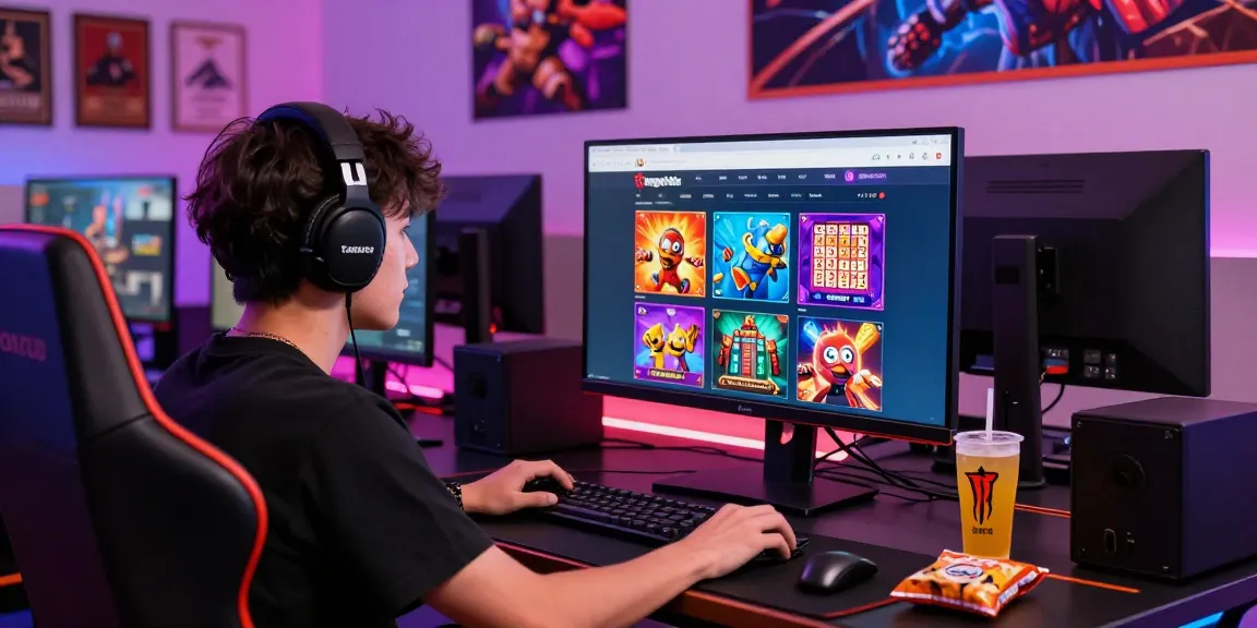 Engaged player exploring the tempototo online gaming platform, showcasing lottery and slot options in a vibrant gaming environment.