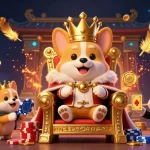 Plongez dans l'univers du casino en ligne argent réel avec un corgi royal et son majordome en pleine action.