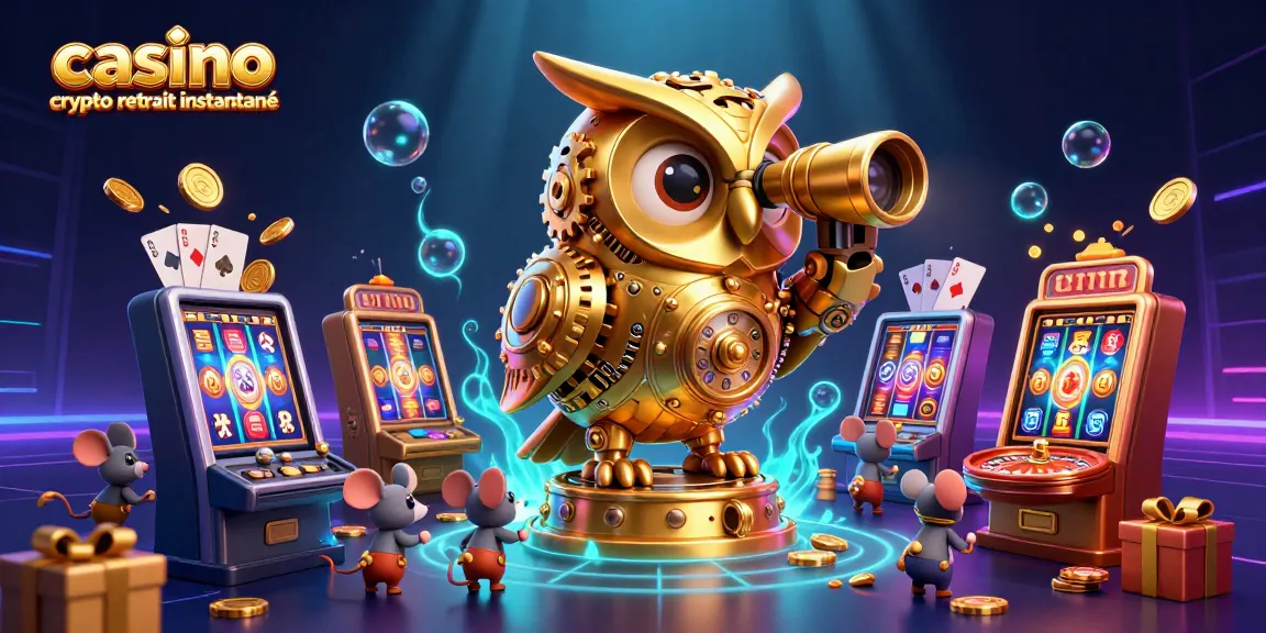 Animation d'une expérience de jeu sur casino crypto retrait instantané avec des créatures et éléments colorés.