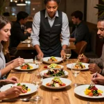 Sydney303 dining scene showcasing friends enjoying modern gourmet dishes at TrestleOnTenth.