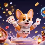 Jouez à des jeux de casino en ligne avec un corgi astronaute et une ambiance ludique unique.