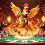 Enhance your gaming with link togel at lively poker tables surrounded by celebrating characters.