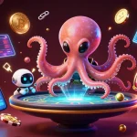 Plongez dans l'univers du casino en ligne avec un poulpe extraterrestre et ses jetons animés.